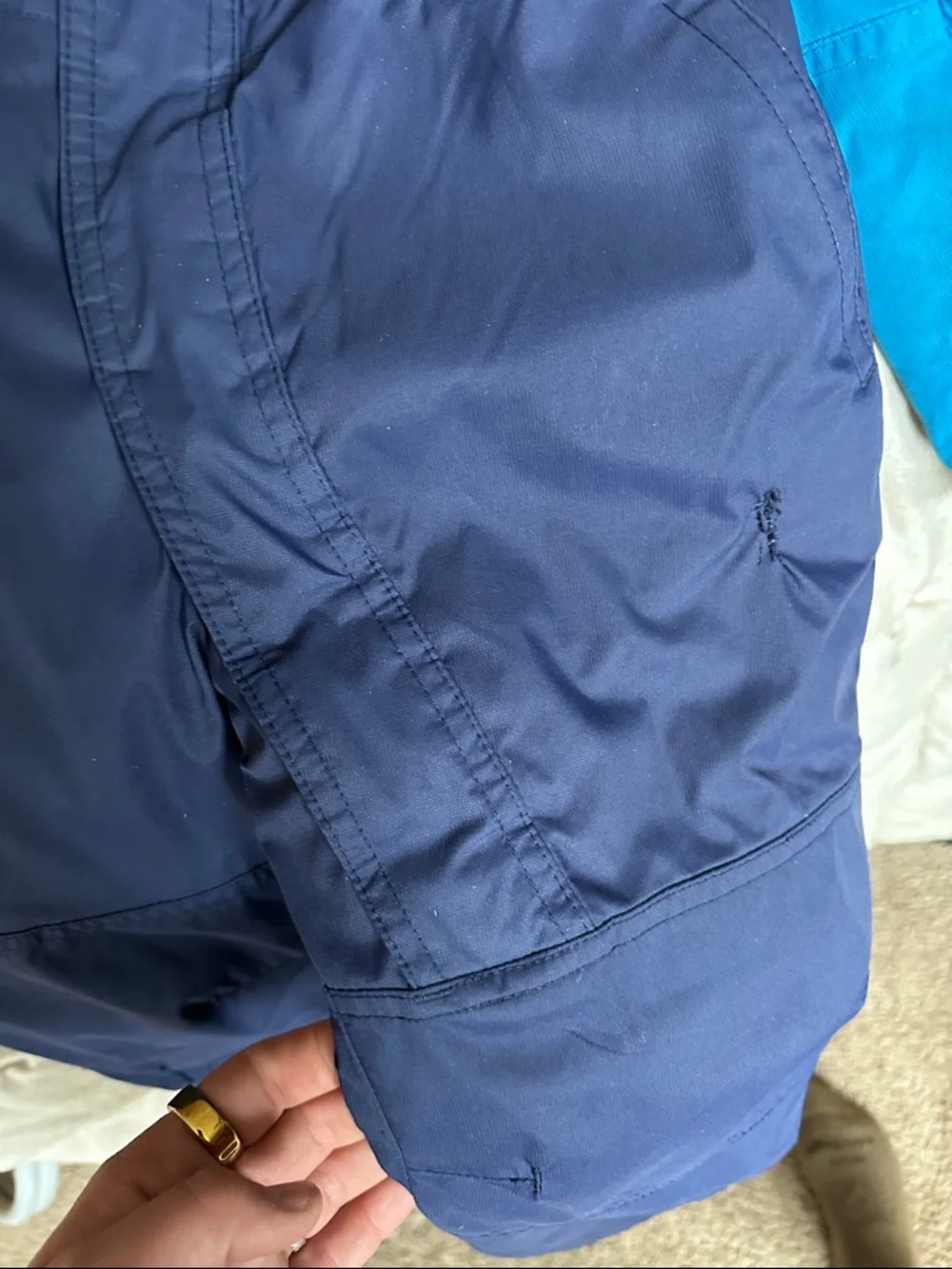 L.L. Bean Kids Two-Tone Teal and Navy Snowsuit - Picture 5 of 8